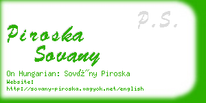 piroska sovany business card